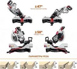 Пила торцовочная сетевая ЗУБР ЗПТ-305-1800 ПЛ